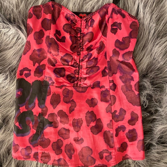 *Rare - IRON FIST hot pink satin corset camisole - Picture 2 of 7